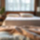 Cooling memory foam topper on a bed