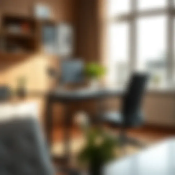 Ergonomic Workspace with Adjustable Desk Ergonomic workspace featuring an adjustable desk in use