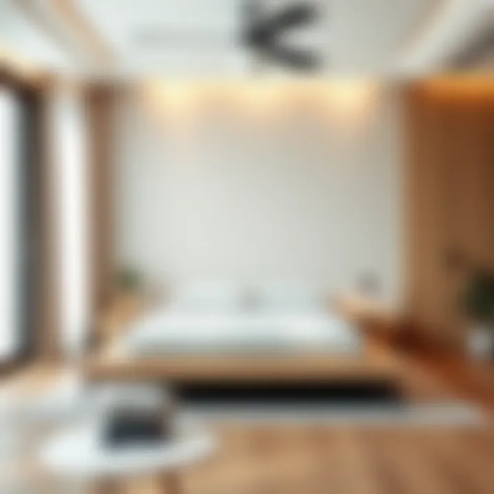 An aesthetically pleasing bedroom setup with a platform bed