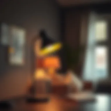 Aesthetic big desk lamp design enhancing room ambiance