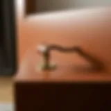 Elegant leather handle on a modern dresser