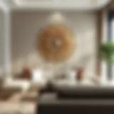 Elegant wall sculpture in a modern living room setting