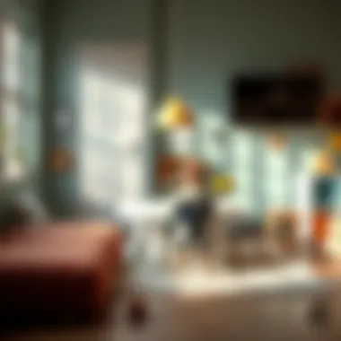 Creative play area with children's table