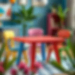 Stylish children's table with vibrant colors