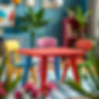 Stylish children's table with vibrant colors