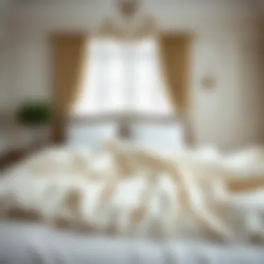 Elegant Bedroom with Aesthetically Pleasing Linens Elegant bedroom featuring aesthetically pleasing folded linens