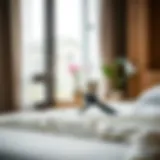 Innovative bed sheet folding tool showcased in a modern home setting