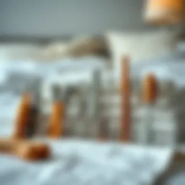 Artistic Arrangement of Bed Sheet Folding Tools Variety of bed sheet folding tools arranged artistically