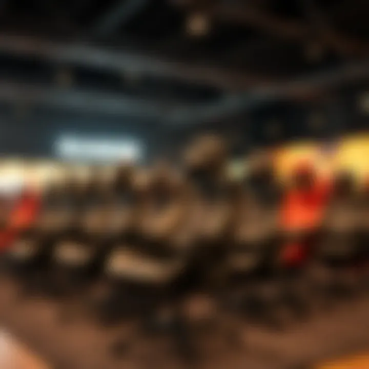 Various gaming chair models on display