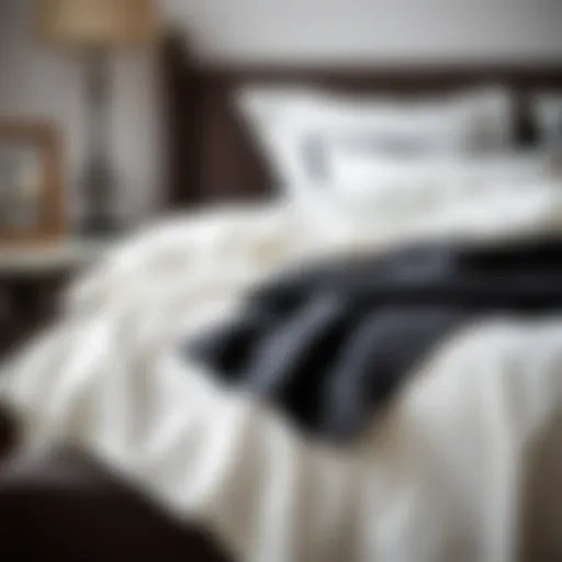 Elegance in Black and White Bedding Elegant black and white bed sheet set on a neatly made bed