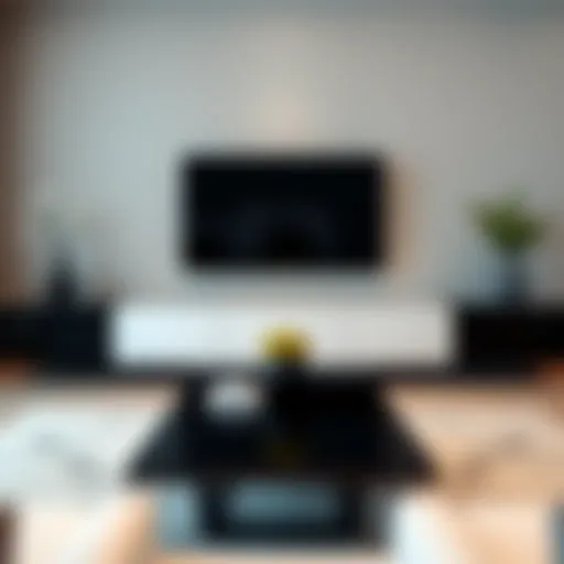 Contemporary black floating TV console showcasing sleek design