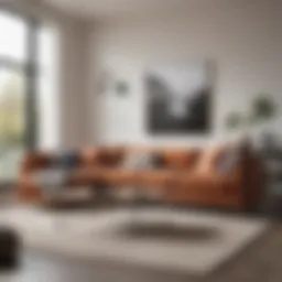 Modern sectional sofa in a stylish living room setting