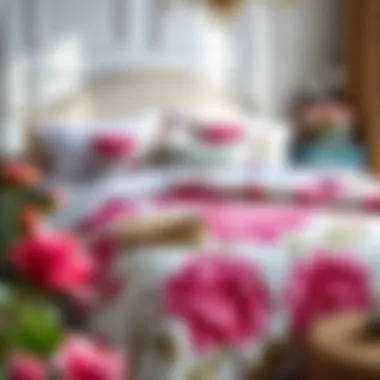 Elegant floral duvet cover design for a queen bed