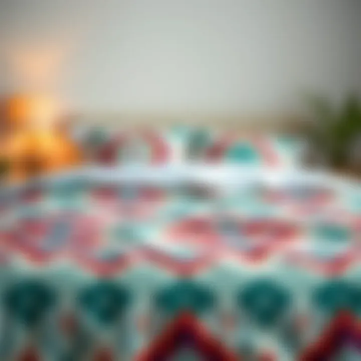 Vibrant geometric patterns on a queen duvet cover