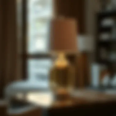 Elegant Table Lamp with Unique Materials Elegant table lamp made of unique materials enhancing home interior