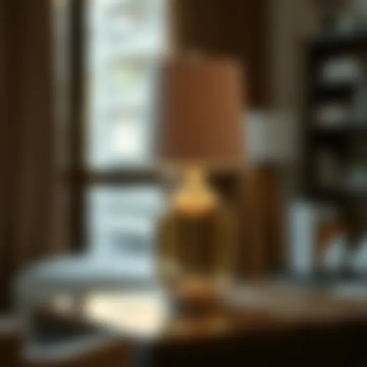 Elegant Table Lamp with Unique Materials Elegant table lamp made of unique materials enhancing home interior