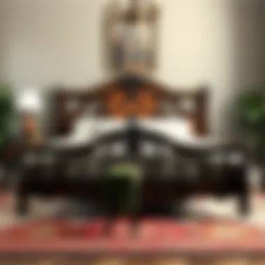 Vintage Queen Bed Frame with Intricate Headboard Queen bed frame with a vintage style and intricate headboard detailing