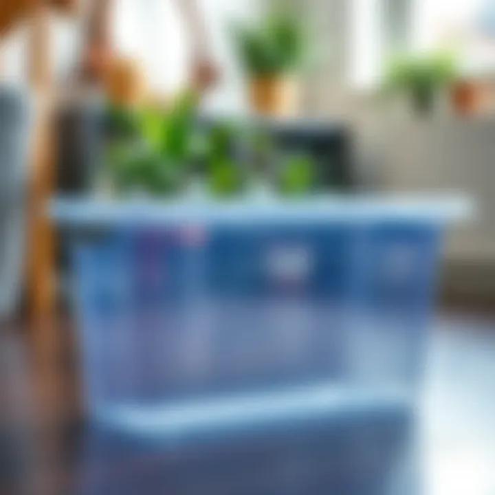 Clarity and Spaciousness of 80 Quart Storage Containers Showcasing the clarity and spaciousness of an 80 quart storage container