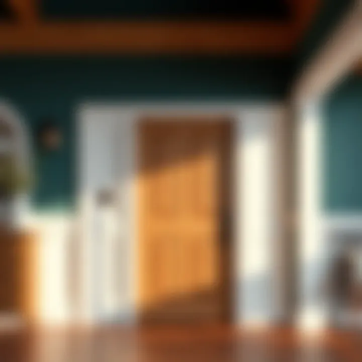 Custom slab door featuring unique finishes and hardware