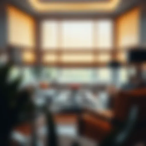 Elegant living room adorned with cordless retractable blinds