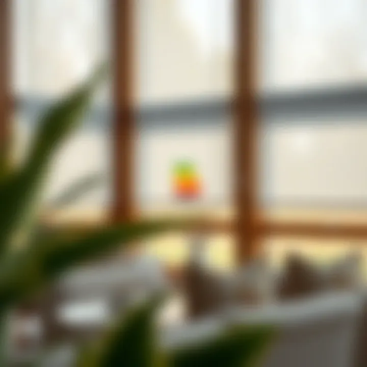 Diagram illustrating energy efficiency of cordless retractable blinds