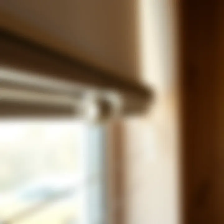 Close-up of a stylish cordless retractable blind mechanism