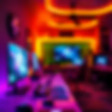 Lighting options creating a vibrant atmosphere for gaming