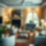 A beautifully arranged family room showcasing cozy furniture and warm lighting