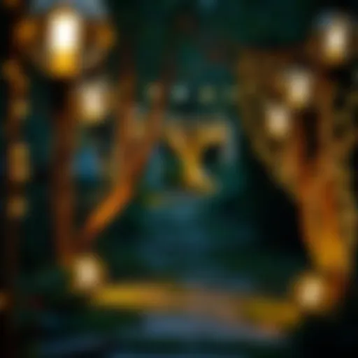 Illuminated Garden Pathway Elegant decorative outdoor bulbs illuminating a garden pathway