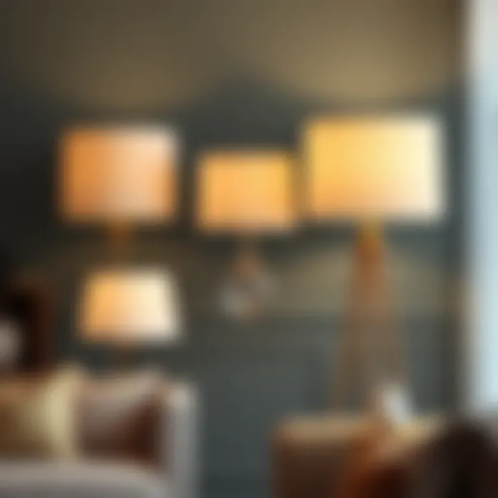 Visual comparison of different lampshade sizes