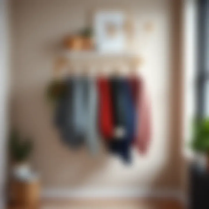 Hassle-Free Setup for Efficient Garment Care Easy installation of a wall-mount sweater drying rack.