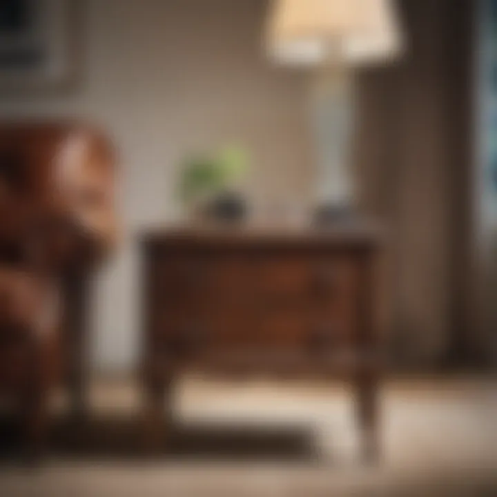 A clear price tag placed on a piece of vintage furniture