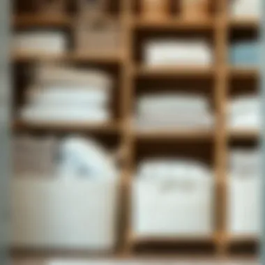 Storage bins used for organizing linens