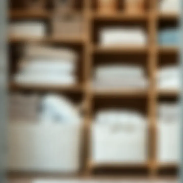 Storage bins used for organizing linens