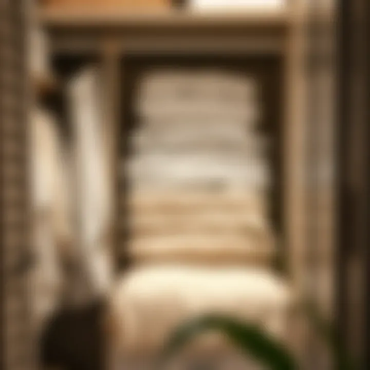 A well-maintained linen closet showcasing folded linens