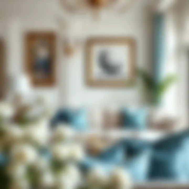 Interior design featuring aqua blue decor