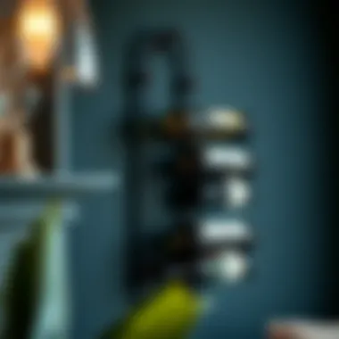 Stylish wall-mounted wine storage featuring artistic design