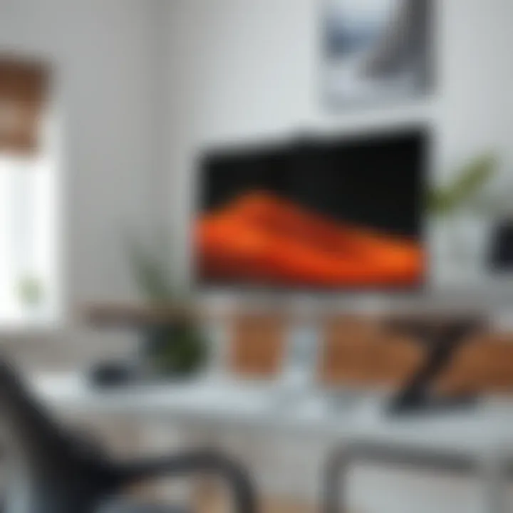 Elegant long monitor riser enhancing workspace organization