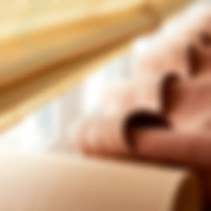 Close-up of Roman Shade Materials Close-up of various Roman shade materials