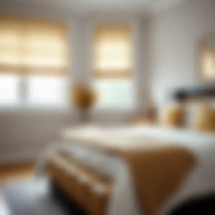 Stylish Bedroom with Various Roman Shade Styles Stylish bedroom showcasing different Roman shade styles