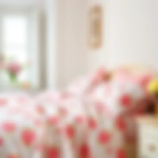 Elegant pink floral cotton sheets on a neatly made bed