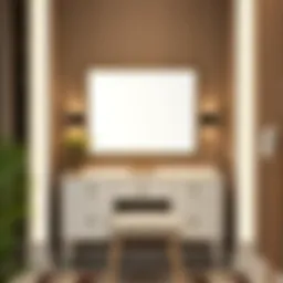 Elegant vanity set with integrated mirror and lighting