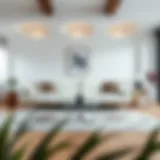 Luxurious white leather couch in a modern living room