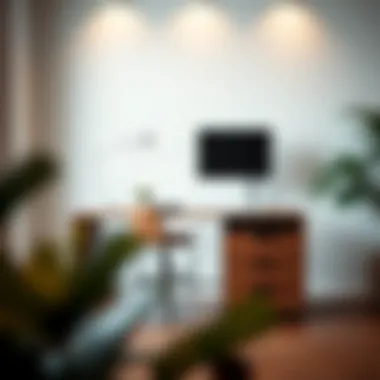 Elegant bar height desk with drawers showcasing modern design