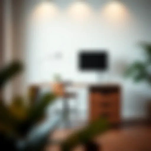 Elegant bar height desk with drawers showcasing modern design