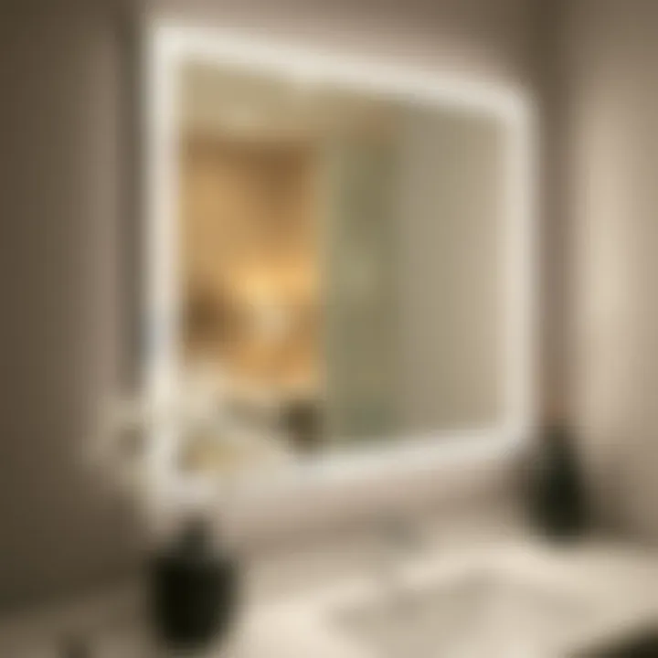 Integrated Mirror Lighting Close-up of a well-designed mirror with integrated lighting