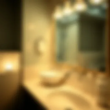 Variety of Lighting Styles Brightly lit bathroom counter showcasing various lighting styles