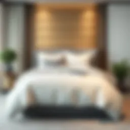 Luxurious bed comforter set displayed in a modern bedroom