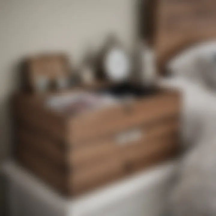 A variety of bedroom storage boxes showcasing different materials and designs