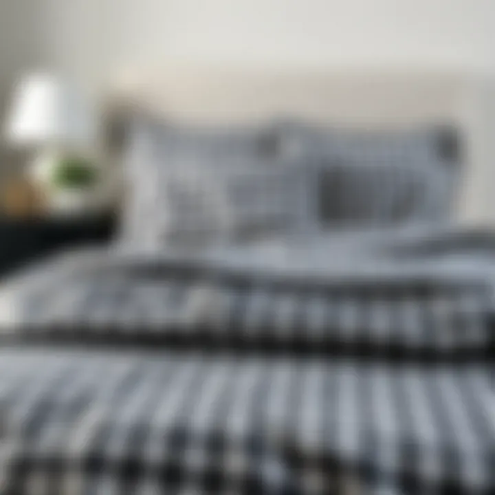 Stylish Gingham Bed Set Elegant black and white gingham bed set showcasing modern decor